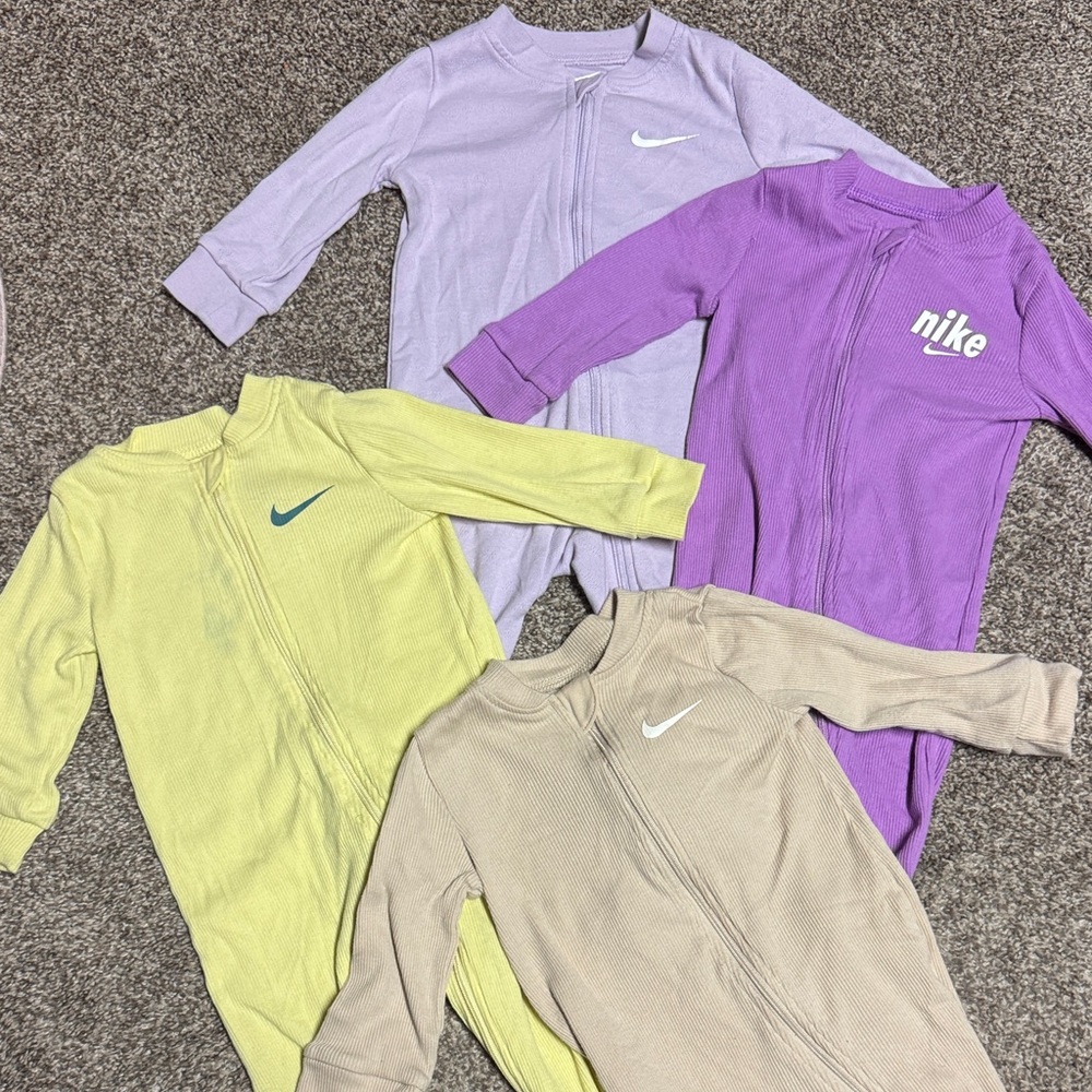 Nike Infant Onesie Collection - Lavender, Purple, Yellow, Beige - All 9 months
